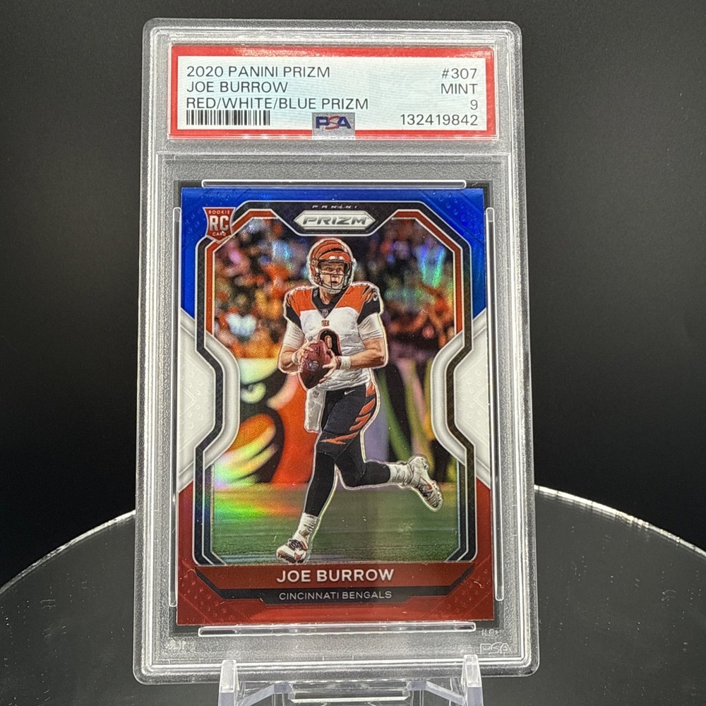 2020 Panini Prizm Joe Burrow #307 Red White & Blue Prizm PSA 9 (RC)